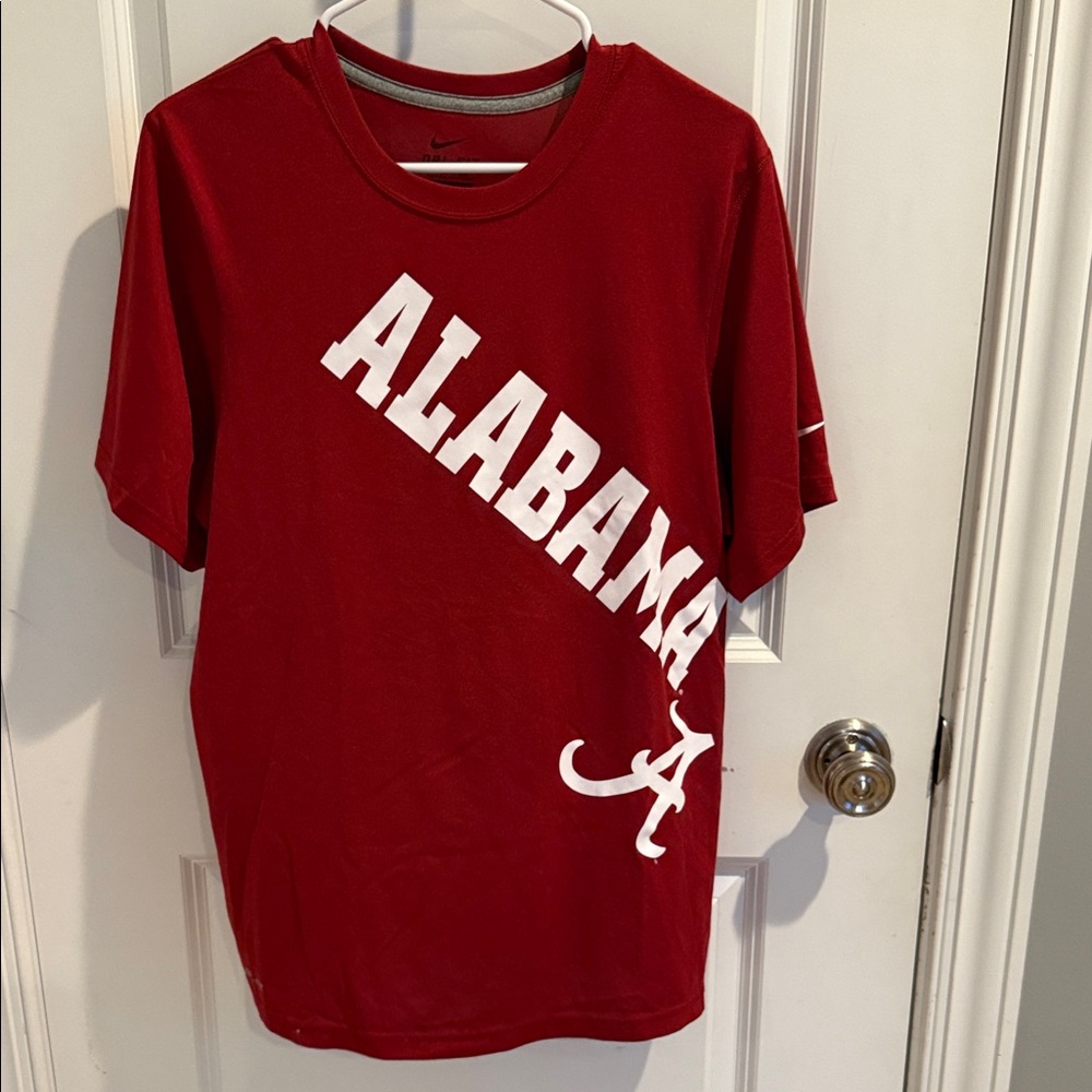 Nike Men’s S Drifit Crimson Alabama Diagonal Logo Tee
